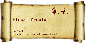 Hirczi Arnold névjegykártya