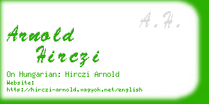 arnold hirczi business card